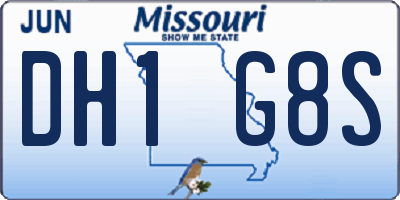 MO license plate DH1G8S