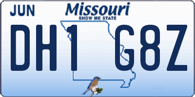 MO license plate DH1G8Z