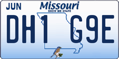 MO license plate DH1G9E