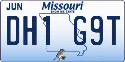 MO license plate DH1G9T