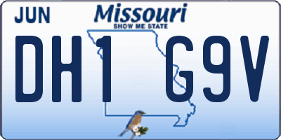 MO license plate DH1G9V