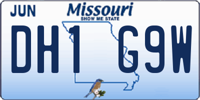 MO license plate DH1G9W