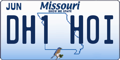 MO license plate DH1H0I