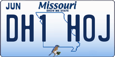 MO license plate DH1H0J