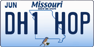 MO license plate DH1H0P