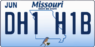 MO license plate DH1H1B