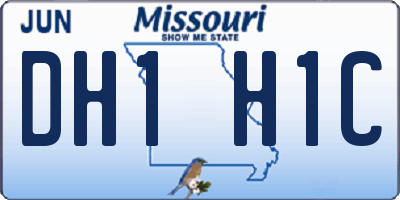 MO license plate DH1H1C
