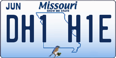 MO license plate DH1H1E