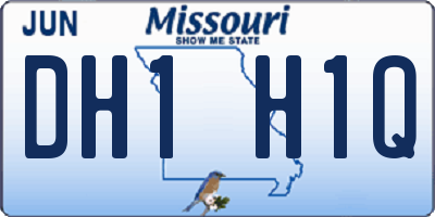 MO license plate DH1H1Q