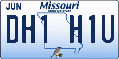 MO license plate DH1H1U