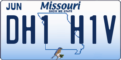 MO license plate DH1H1V