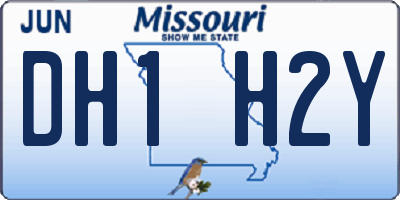 MO license plate DH1H2Y