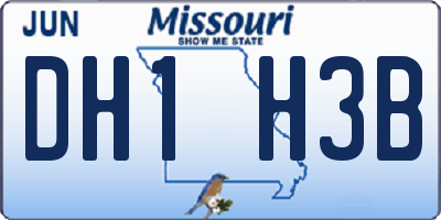 MO license plate DH1H3B