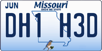 MO license plate DH1H3D