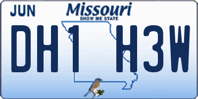 MO license plate DH1H3W