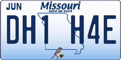 MO license plate DH1H4E