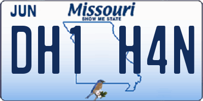 MO license plate DH1H4N