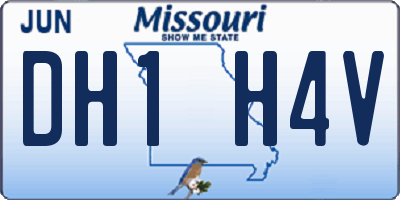 MO license plate DH1H4V