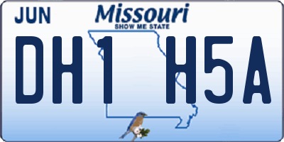 MO license plate DH1H5A