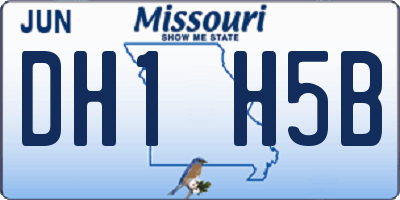 MO license plate DH1H5B