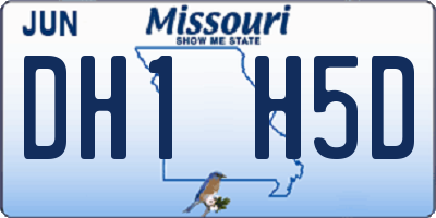 MO license plate DH1H5D