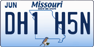 MO license plate DH1H5N