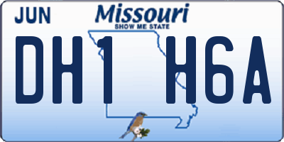 MO license plate DH1H6A