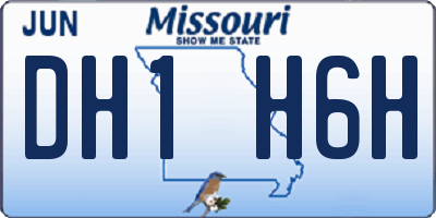 MO license plate DH1H6H