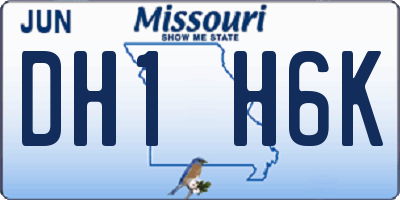 MO license plate DH1H6K