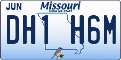 MO license plate DH1H6M