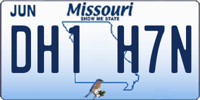 MO license plate DH1H7N