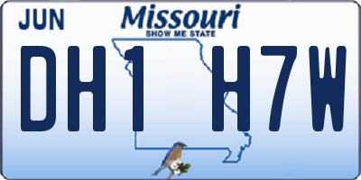 MO license plate DH1H7W