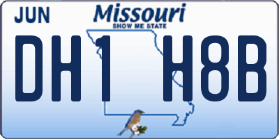 MO license plate DH1H8B