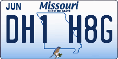 MO license plate DH1H8G