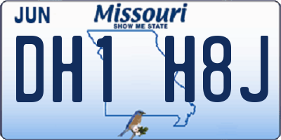 MO license plate DH1H8J