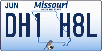 MO license plate DH1H8L