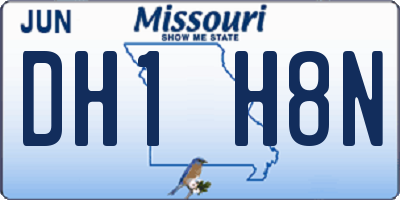 MO license plate DH1H8N