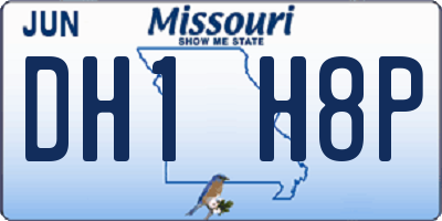 MO license plate DH1H8P
