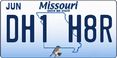 MO license plate DH1H8R