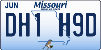MO license plate DH1H9D