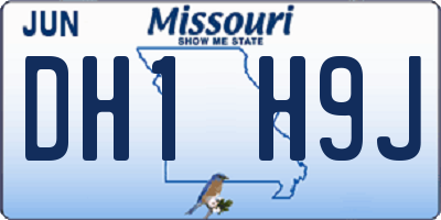 MO license plate DH1H9J