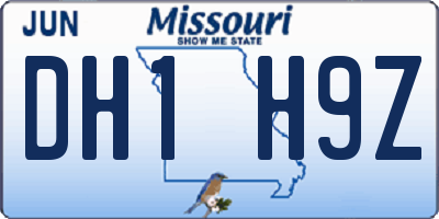 MO license plate DH1H9Z
