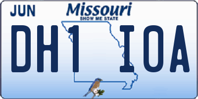 MO license plate DH1I0A