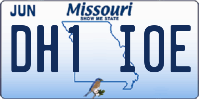 MO license plate DH1I0E