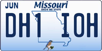 MO license plate DH1I0H