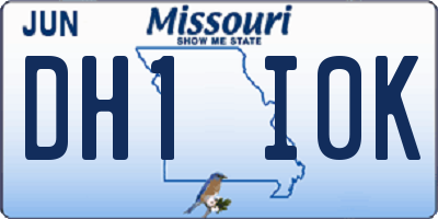 MO license plate DH1I0K