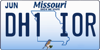 MO license plate DH1I0R