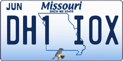 MO license plate DH1I0X