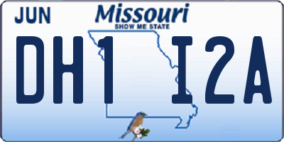 MO license plate DH1I2A