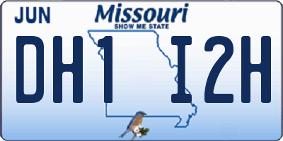 MO license plate DH1I2H